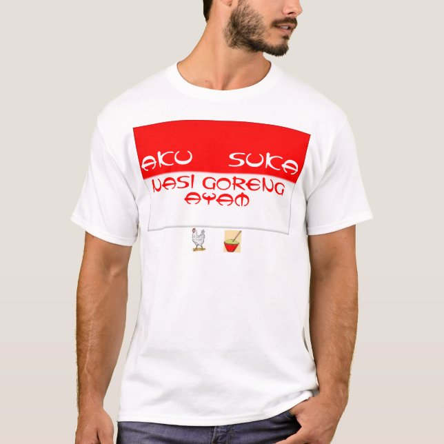 T-shirt j'aime le riz frit de poulet (Devant)