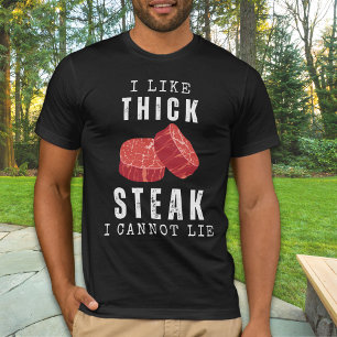 T-shirt J'Aime Le Steak Épais Je Ne Peux Pas Mentir Drôle