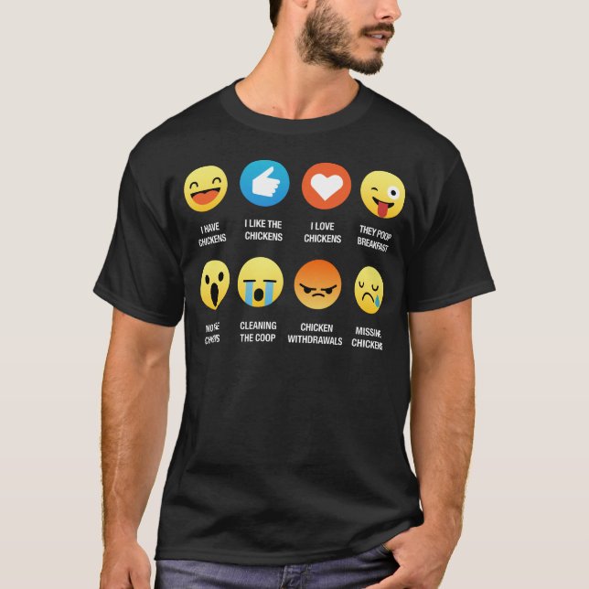 T-shirt J'aime le tee - shirt d'émoticône d'Emoji de (Devant)