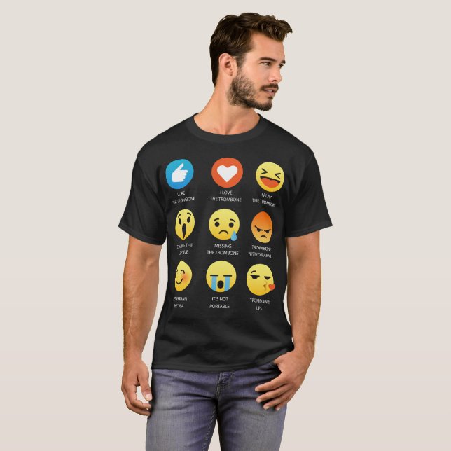 T-shirt J'aime le tee - shirt d'émoticône d'Emoji de (Devant entier)
