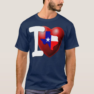 T-shirt J'aime le Texas - l'état solitaire d'étoile