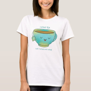 T-shirt J'aime le thé à la fois aux herbes et verbalement
