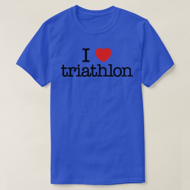 T-shirt J'aime le triathlon Amusant idée cadeau I heart tr (Design devant)
