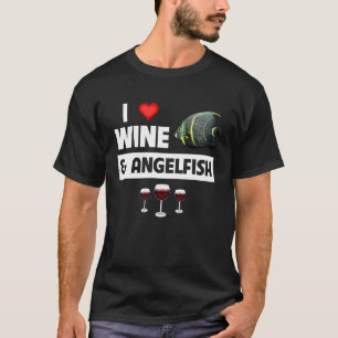 T-shirt J'aime le vin et les poissons cichlidés tropicaux 