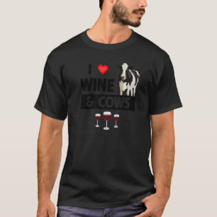 T-shirt J'aime le vin et les vaches Agriculture Boire Fer