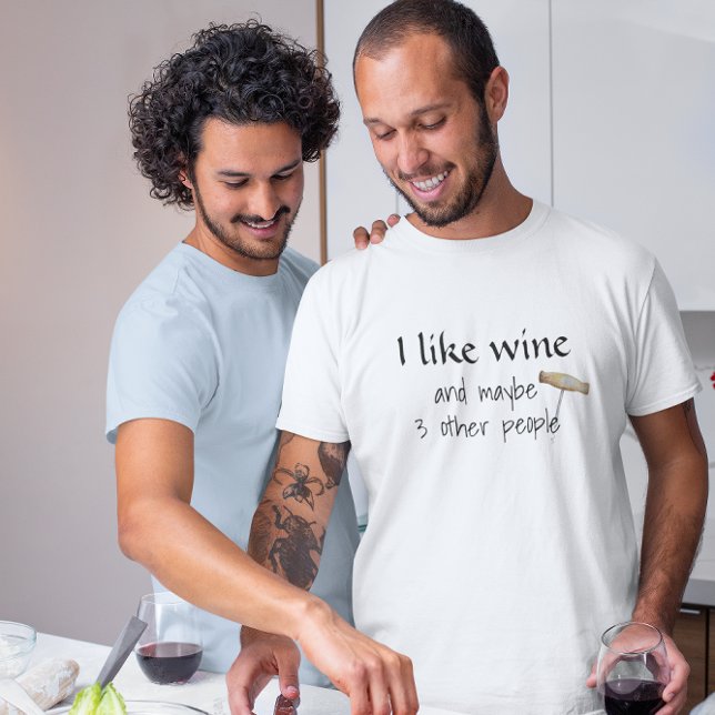 T-shirt J'aime le vin et peut-être 3 autres personnes Humo (Créateur téléchargé)