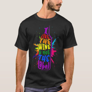 T-shirt J'Aime Le Vin Pas La Fierté Pansexuelle Étiquette