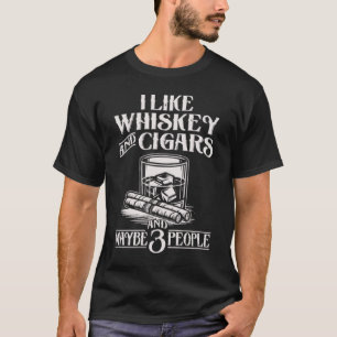 T-shirt J'aime le Whisky Et les Cigares Singe Drôle