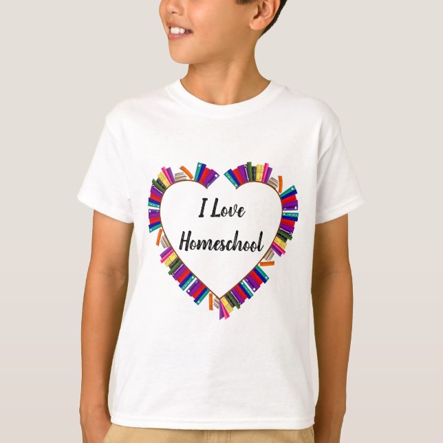 T-shirt J'aime l'école à domicile, les enfants d'école à d (Devant)