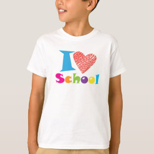 T-shirt J'Aime L'École. Retour à l'école. Dessin