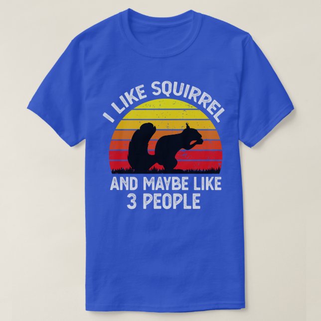 T-shirt J'Aime L'Écureuil Et Peut-Être 3 Personnes Retro V (Design devant)