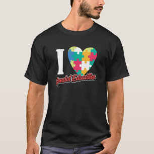 T-shirt J'Aime L'Éducation Spéciale Mignonne Enseignement