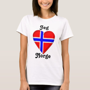 T-shirt J'aime l'elsker Norge de la Norvège - du Jeg