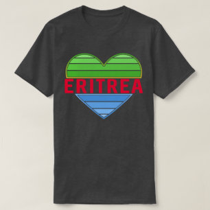 T-shirt J'aime l'Erythrée, coeur érythréen