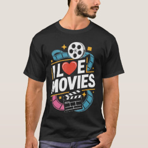 T-shirt J'aime les amis de pellicule de film de cinéma