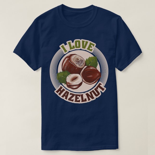 T-shirt J'aime les amoureux des noisettes cadeaux automneT (Design devant)