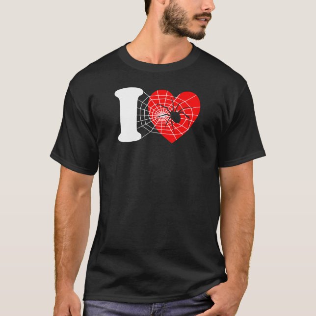 T-shirt J'Aime Les Araignées Du Coeur - Drôle J'Aime Les A (Devant)