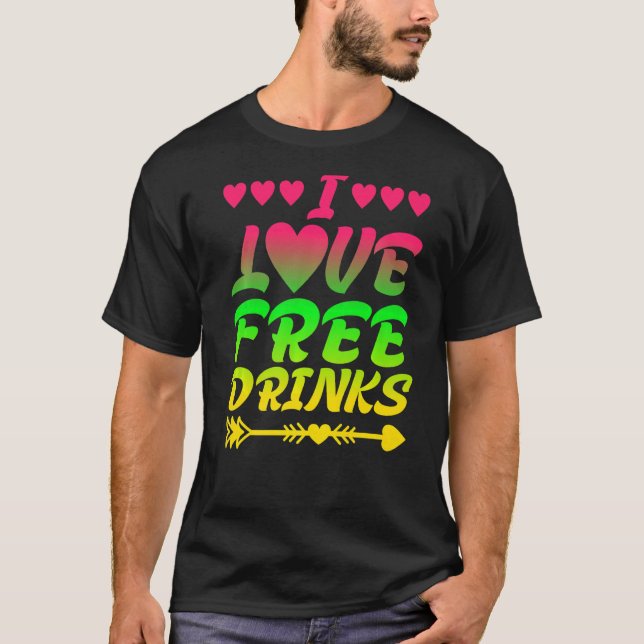 T-shirt J'Aime Les Boissons Libres (Devant)