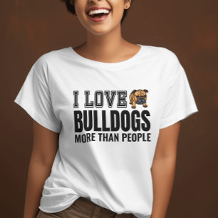 T-shirt J'Aime Les Bulldogs Plus Que Les Gens Drôle