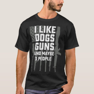 T-shirt J'Aime Les Canons À Chiens Et Peut-Être 3 Gens D'A