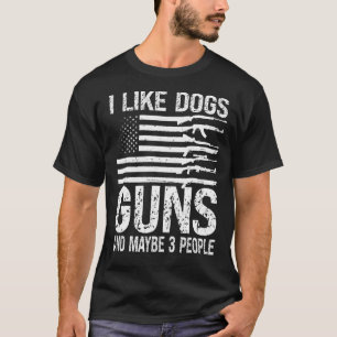 T-shirt J'Aime Les Canons À Chiens Et Peut-Être 3 Personne