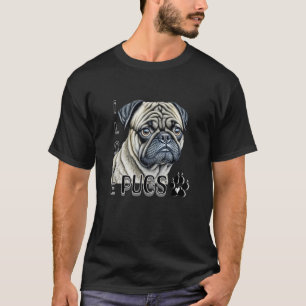 T-shirt J'aime les Carlins   Propriétaires de chiens migno