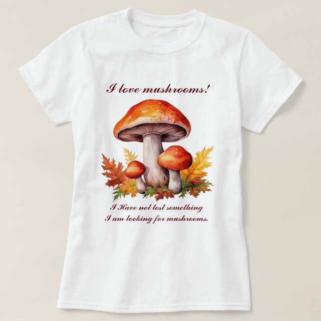 T-shirt J'aime les champignons (Design devant)