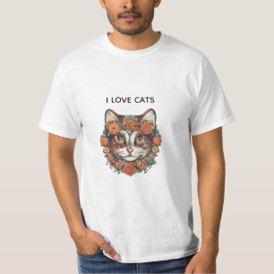 T-SHIRT J'AIME LES CHATS ART EXTRAORDINAIRE AMATEURS DE