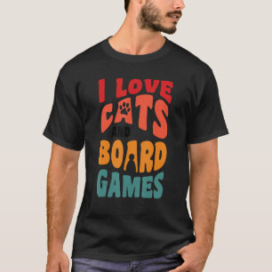 T-shirt J'aime les chats chats jeu de société jeux de soci