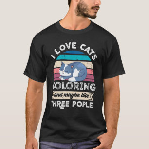 T-shirt J'Aime Les Chats Colorer Et Comme Trois Personnes