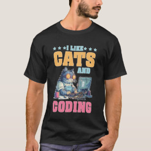 T-shirt J'aime les chats et la programmation Passion de pr