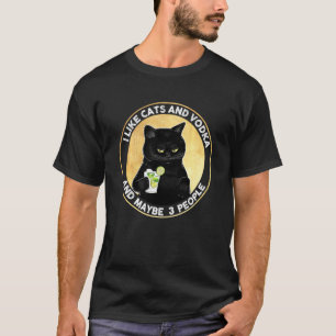 T-shirt J'Aime Les Chats Et La Vodka Et Peut-Être 3 Person
