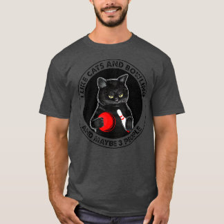 T-shirt J'Aime Les Chats Et Le Bowling Et Peut-Être 3 Pers