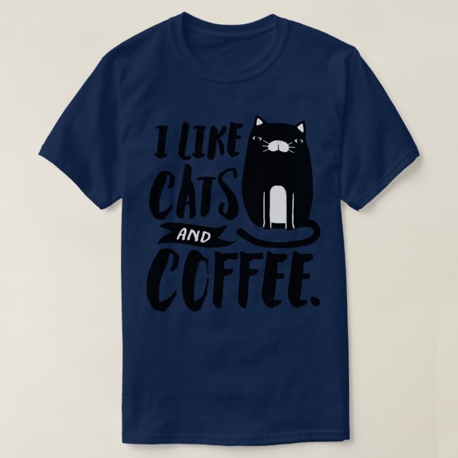 T-shirt J'Aime Les Chats Et Le Café (Design devant)