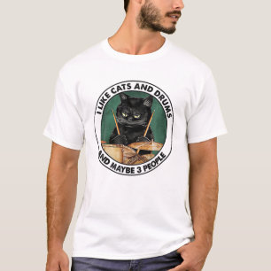 T-shirt J'Aime Les Chats Et Les Tambours Et Peut-Être 3 Pe