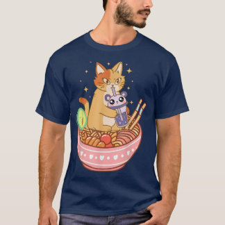 T-shirt J'Aime Les Chats Et Ramen Et Bubble Tea Kawaii A