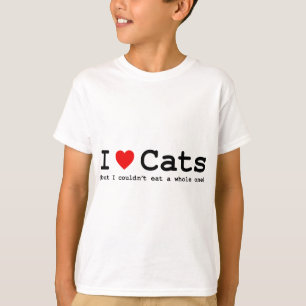 T-shirt J'aime les chats (mais moi ne pourrait pas manger