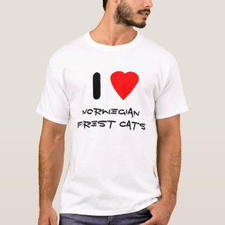 T-shirt J'aime les chats norvégiens de forêt