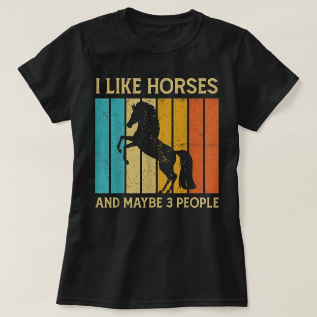 T-shirt J'Aime Les Chevaux Et Peut-Être 3 Personnes Equest (Design devant)