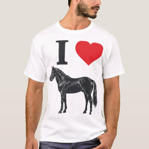 T-shirt J'aime les chevaux vintage gravure conception de t