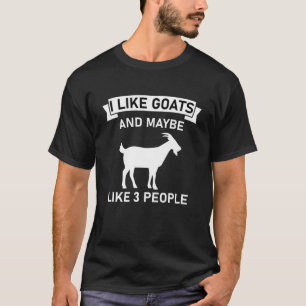 T-shirt J'Aime Les Chèvres Et Peut-Être 3 Personnes