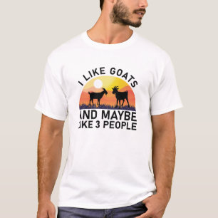 T-shirt J'Aime Les Chèvres Et Peut-Être 3 Personnes