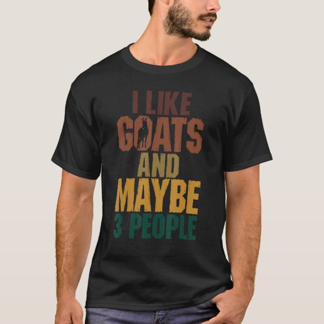 T-shirt J'Aime Les Chèvres Et Peut-Être 3 Personnes Animau (Devant)