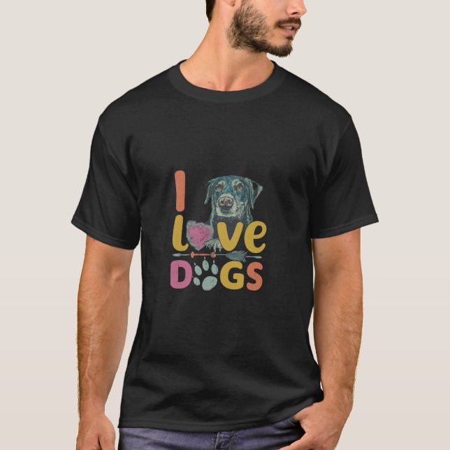 T-shirt J'aime les chiens (Devant)