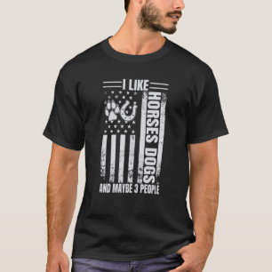 T-shirt J'Aime Les Chiens De Cheval Et Peut-Être 3 Personn
