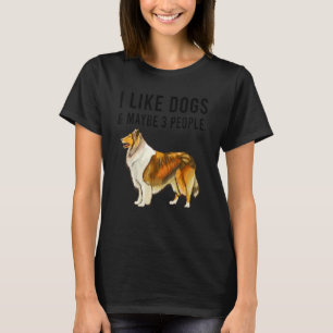 T-shirt J'Aime Les Chiens De Collie Et Peut-Être 3 Personn