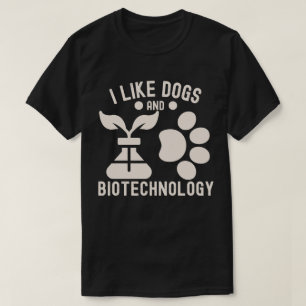 T-shirt J'aime les chiens et la biotechnologie
