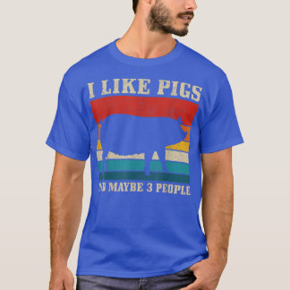 T-shirt J'Aime Les Chiens Et Peut-Être 3 Personnes Amusant