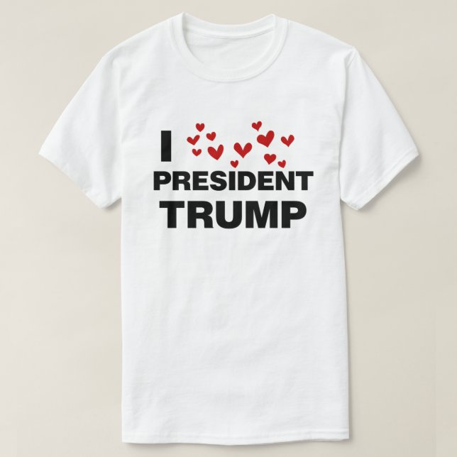 T-shirt J'aime les coeurs du président Trump (Design devant)