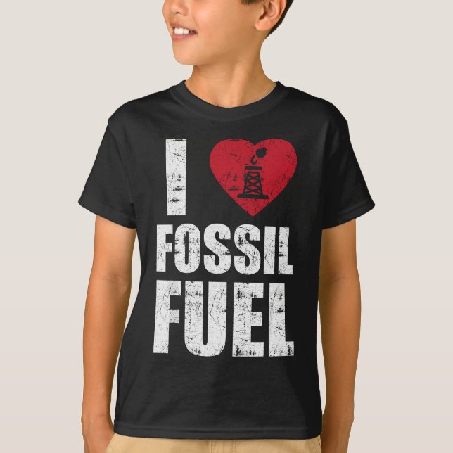 T-shirt J'aime les combustibles fossiles (Devant)
